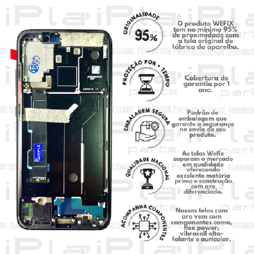 FRONTAL XIAOMI MI 8 *COM ARO PRETO NACIONAL WEFIX* ( W6010 )