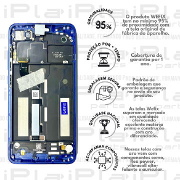 FRONTAL XIAOMI MI 8 LITE *COM ARO AZUL NACIONAL WEFIX* ( W6013 )
