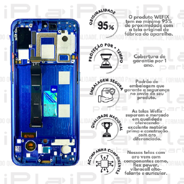 FRONTAL XIAOMI MI 9 *COM ARO AZUL NACIONAL WEFIX*