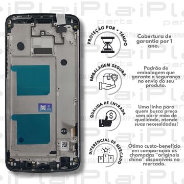 FRONTAL MOTOROLA G6  *PRETO COM ARO ORIGINAL NN* ( M3076 )