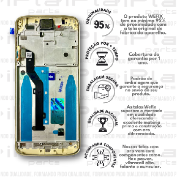 FRONTAL MOTOROLA G6 PLAY / E5 *COM ARO DOURADO NACIONAL WEFIX*
