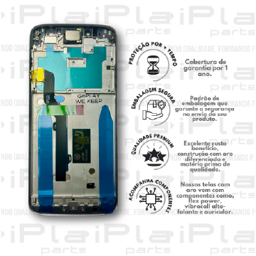 FRONTAL MOTOROLA G6 PLAY / E5 *COM ARO PRATA PREMIUM WK*