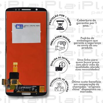 FRONTAL MOTOROLA G6 PLUS *SEM ARO PRETO NN* ( M3088 )