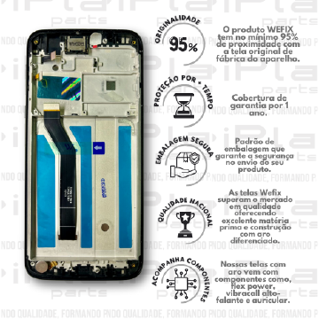 FRONTAL MOTOROLA G7 POWER *COM ARO PRETO NACIONAL WEFIX* ( W3094 )