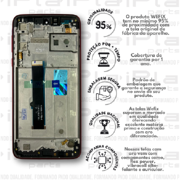 FRONTAL MOTOROLA G8 PLAY / ONE MACRO *COM ARO VERMELHO NACIONAL WEFIX* ( W3104 )