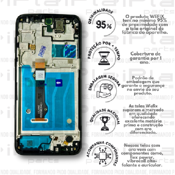 FRONTAL MOTOROLA G8 PLUS *COM ARO PRETO NACIONAL WEFIX* ( W3105 )