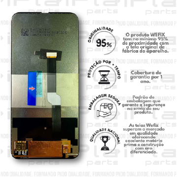 FRONTAL MOTOROLA ONE FUSION PLUS PRETO *SEM ARO NACIONAL WEFIX* ( W3128 )