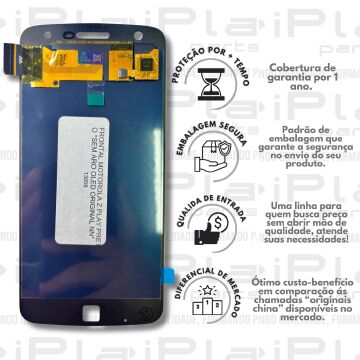 FRONTAL MOTOROLA Z PLAY PRETO *SEM ARO OLED ORIGINAL NN* ( M3131 )