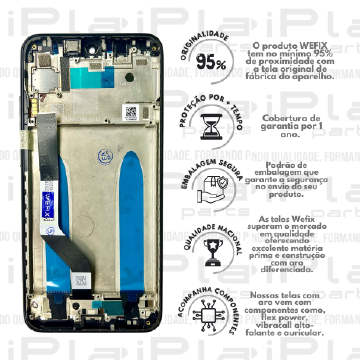 FRONTAL XIAOMI NOTE 7 *COM ARO PRETO NACIONAL WEFIX* ( W6079 )