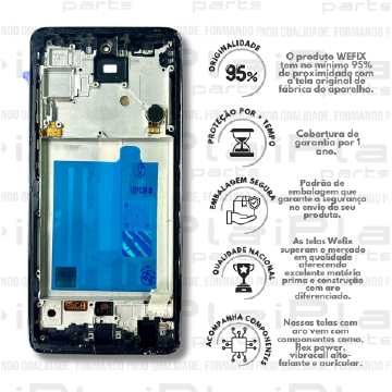 FRONTAL SAMSUNG A52 *COM ARO AZUL OLED PREMIUM WEFIX*