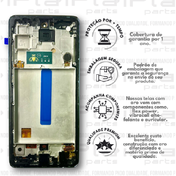 FRONTAL SAMSUNG A52 *COM ARO AZUL OLED PREMIUM WK*