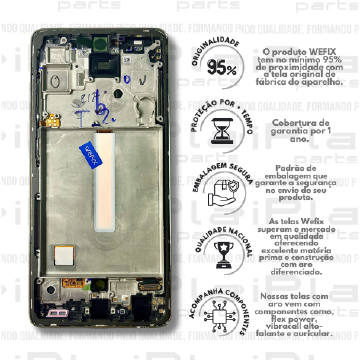 FRONTAL SAMSUNG A52 *COM ARO PRATA / BRANCO NACIONAL WEFIX*