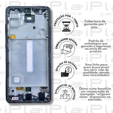 FRONTAL SAMSUNG A52 *PRATA COM ARO INCELL NN*