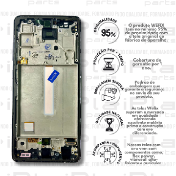 FRONTAL SAMSUNG A52 *COM ARO PRETO GRAFITE NACIONAL WEFIX* ( W2075 )