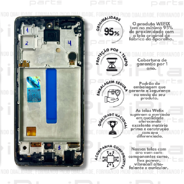 FRONTAL SAMSUNG A52S *COM ARO PRATA NACIONAL WEFIX*