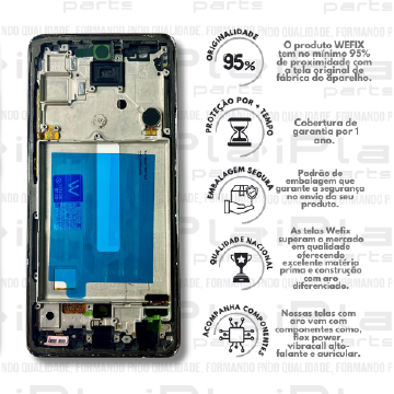 FRONTAL SAMSUNG A52S *COM ARO PRETO NACIONAL WEFIX*
