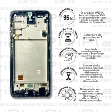 FRONTAL SAMSUNG A72 *COM ARO AZUL NACIONAL WEFIX* ( W2096 )