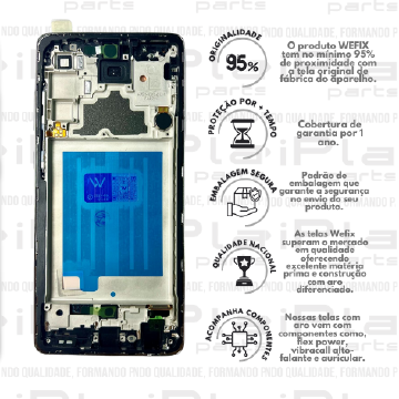 FRONTAL SAMSUNG A72 *COM ARO PRETO NACIONAL WEFIX*