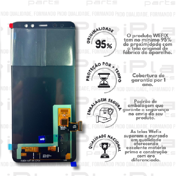 FRONTAL SAMSUNG A730 / A8 PLUS *PRETO SEM ARO OLED PREMIUM WEFIX*