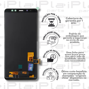 FRONTAL SAMSUNG A730 / A8 PLUS *PRETO SEM ARO OLED NN* ( M2122 )
