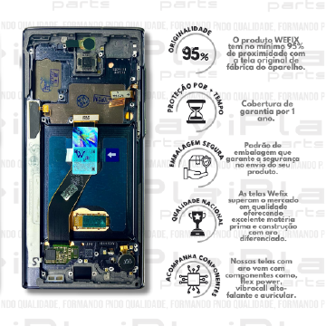 FRONTAL SAMSUNG NOTE 10 *COM ARO PRETO NACIONAL WEFIX*