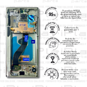 FRONTAL SAMSUNG NOTE 10 *COM ARO PRATA NACIONAL WEFIX* ( W2288 )