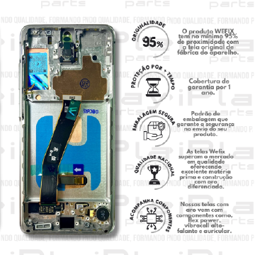 FRONTAL SAMSUNG S20 *COM ARO PRATA NACIONAL WEFIX* ( W2189 )