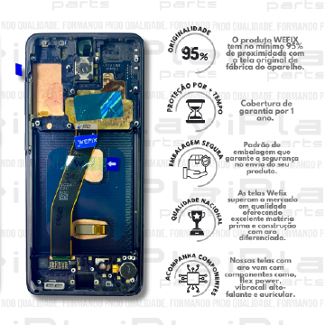 FRONTAL SAMSUNG S20 *COM ARO PRETO NACIONAL WEFIX* ( W2190 )