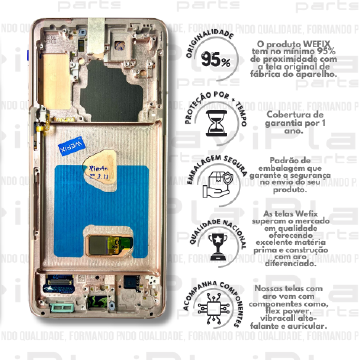 FRONTAL SAMSUNG S21 PLUS *COM ARO ROSA NACIONAL WEFIX*