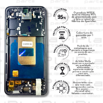 FRONTAL SAMSUNG S24FE *COM ARO PRETO NACIONAL WEFIX* ( W2357 )