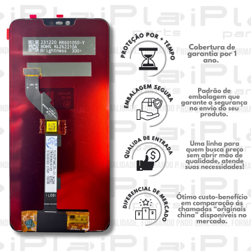 FRONTAL XIAOMI MI 8 LITE *SEM ARO PRETO ORIGINAL NN* ( M6005 )