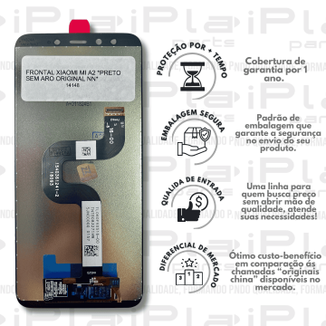 FRONTAL XIAOMI MI A2 *PRETO SEM ARO ORIGINAL NN* ( M6014 )