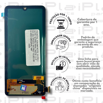 FRONTAL XIAOMI NOTE 10 PRO / NOTE 10 PRO MAX / NOTE 11 PRO 4G / POCO X4 PRO *OLED SEM ARO ORIGINAL NN*
