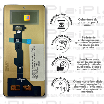 FRONTAL XIAOMI NOTE 13 5G / POCO F5 / NOTE 12 TURBO *SEM ARO INCELL NN* ( M6117 )