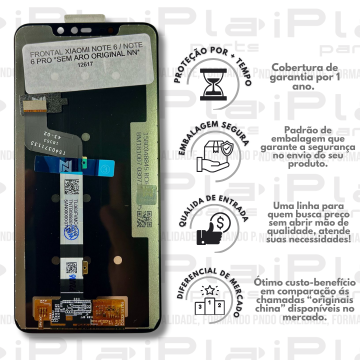 FRONTAL XIAOMI NOTE 6 / NOTE 6 PRO *SEM ARO ORIGINAL NN* ( M6072 )