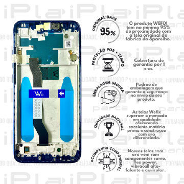 FRONTAL XIAOMI NOTE 8 *COM ARO AZUL NACIONAL WEFIX* ( W6081 )