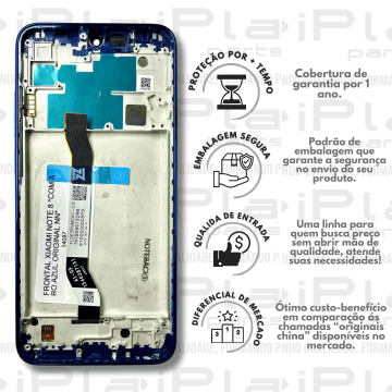 FRONTAL XIAOMI NOTE 8 *COM ARO AZUL ORIGINAL NN* ( M6095 )