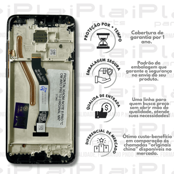 FRONTAL XIAOMI NOTE 8 PRO *COM ARO PRETO ORIGINAL NN* ( M6077 )