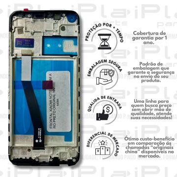 FRONTAL XIAOMI NOTE 9 *COM ARO PRETO ORIGINAL NN* ( M6080 )