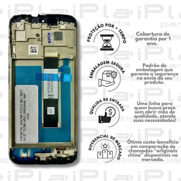 FRONTAL XIAOMI POCO M3 / REDMI 9T *COM ARO ORIGINAL NN* ( M6100 )